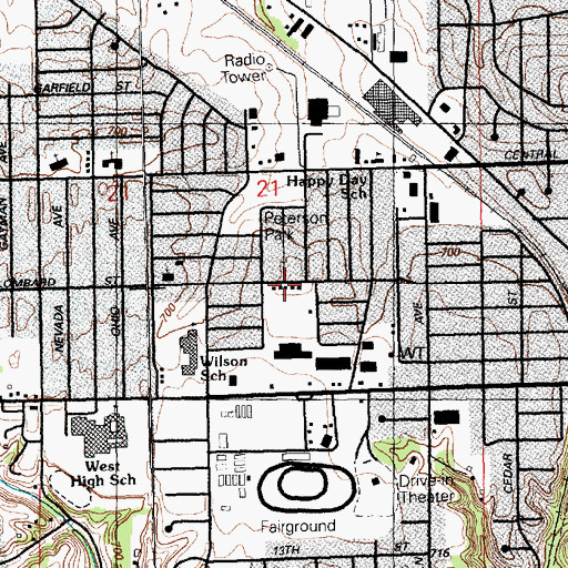 Topographic Map of Northpark Church of God, IA