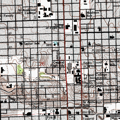 Topographic Map of Pentecostal Church of God, IA