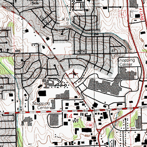Topographic Map of Grandview Baptist Church, IA