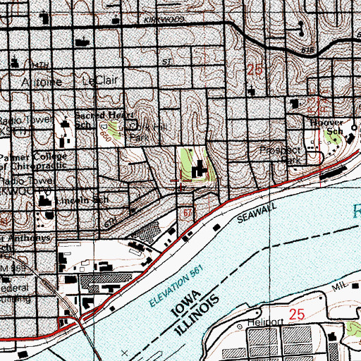 Topographic Map of Lutheran Church East Side, IA