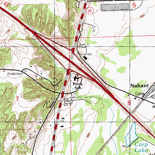 Topographic Map of Perry Elementary School, IA