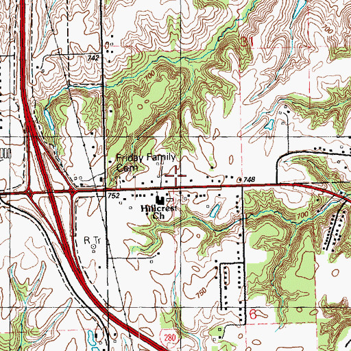 Topographic Map of Wood Dale Mobile Home Park, IA