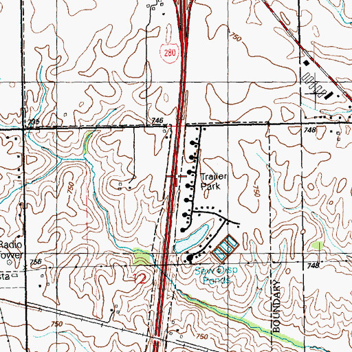 Topographic Map of Lakewood Park, IA