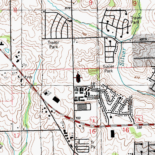 Topographic Map of Buchanan Elementary School, IA