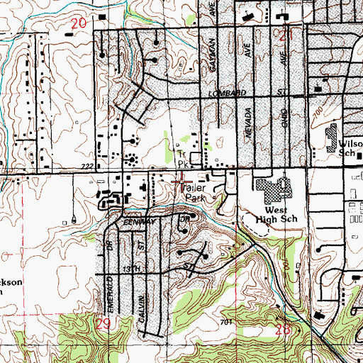 Topographic Map of Teds Mobile Home Park, IA