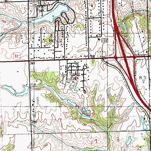Topographic Map of Hometown Lakeside Mobile Home Park, IA