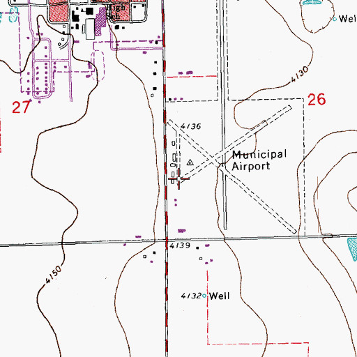Topographic Map of Yuma Municipal Airport, CO