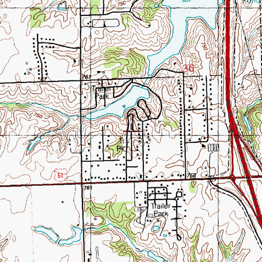 Topographic Map of Lake Canyada Mobile Home Park, IA