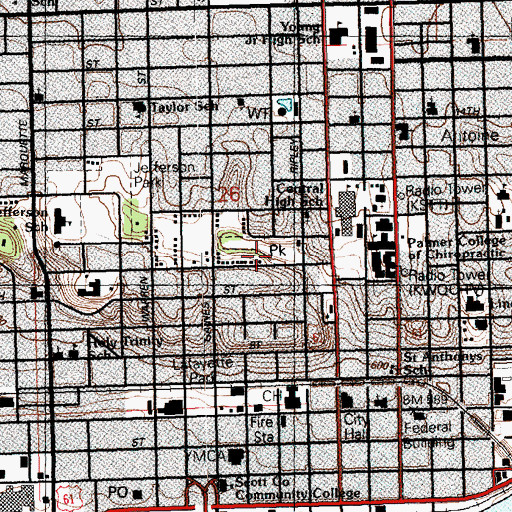 Topographic Map of Herington Park, IA