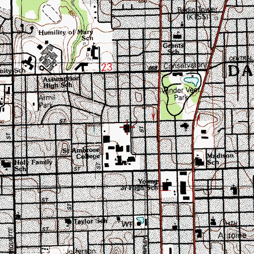 Topographic Map of Physical Education Center, IA