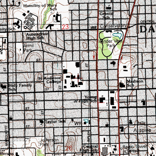 Topographic Map of Rohlman Hall, IA