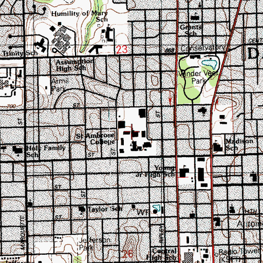 Topographic Map of Christ the King Chapel, IA