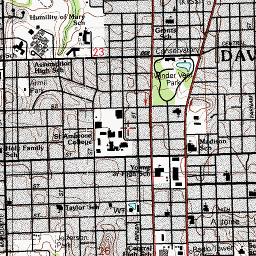 Topographic Map of Schneider Town House, IA