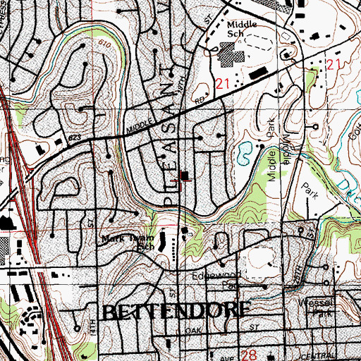 Topographic Map of First Assembly of God Church, IA