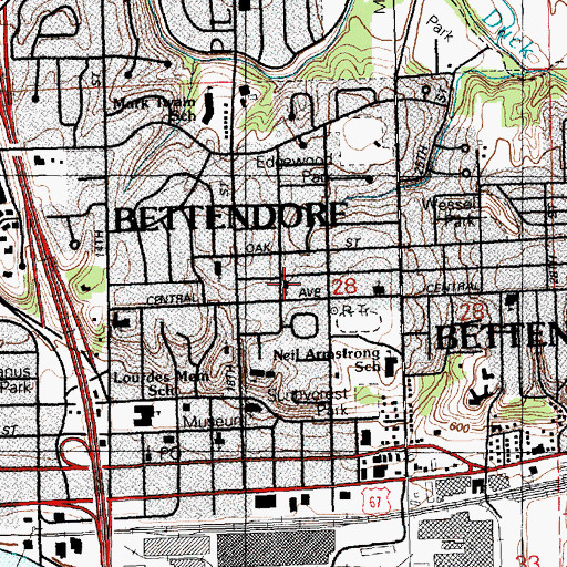 Topographic Map of Church of Nazarene, IA