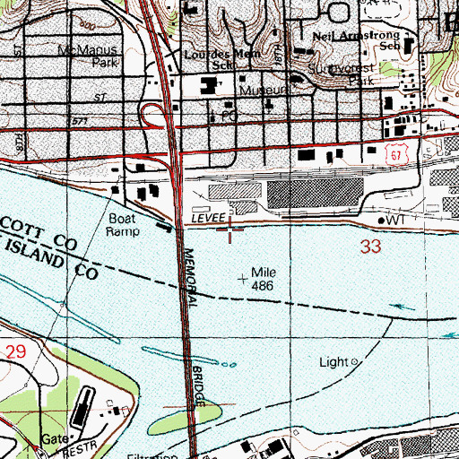 Topographic Map of Our Lady of Lourdes Catholic Church, IA