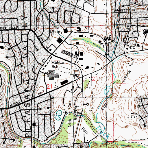 Topographic Map of Saint Peters Episcopal Church, IA