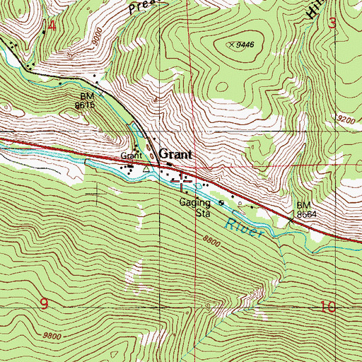Topographic Map of Olava Post Office, CO