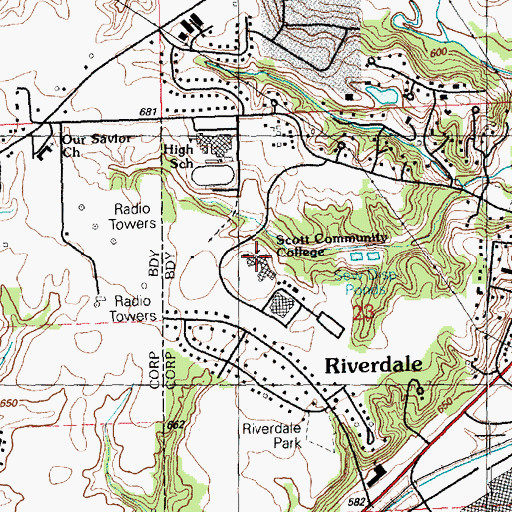 Topographic Map of Belmont Building, IA