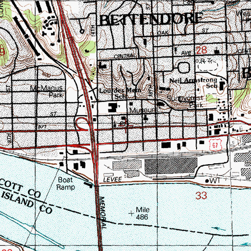 Topographic Map of Thomas Edison Educational Center, IA