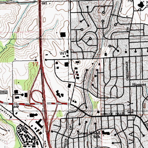 Topographic Map of Optimist Park, IA