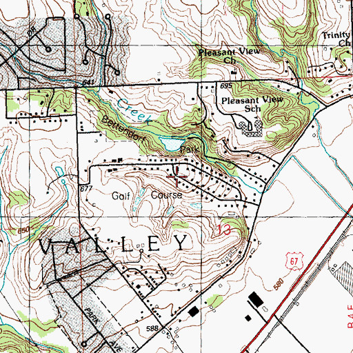 Topographic Map of Sunrise Golf Course, IA