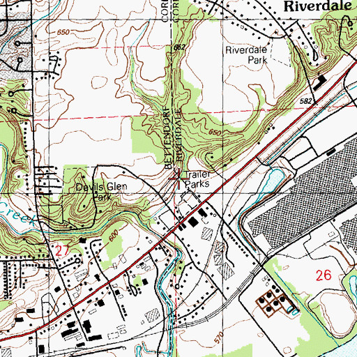 Topographic Map of Devils Glen Mobile Home Court, IA