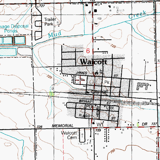 Topographic Map of Westcott Park, IA