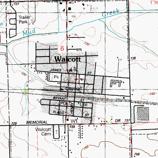 Topographic Map of Victory Park, IA