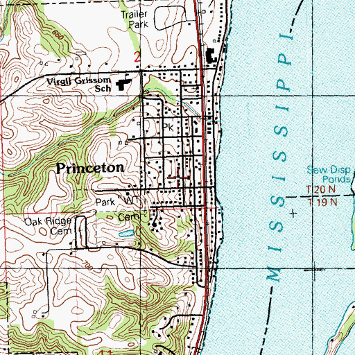 Topographic Map of Princeton Presbyterian Church, IA