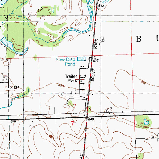 Topographic Map of Country Estates Mobile Home Park, IA