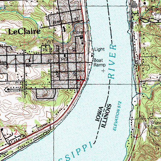 Topographic Map of Le Claire Police Department, IA
