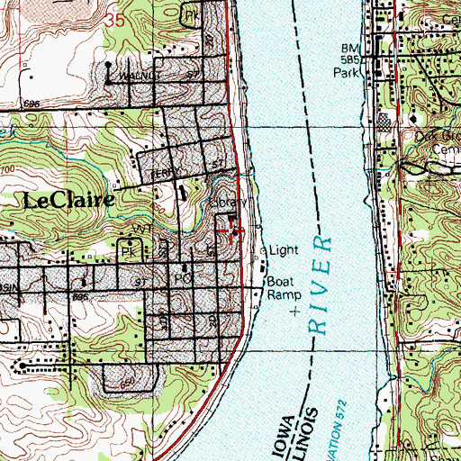 Topographic Map of Calvary Chapel, IA