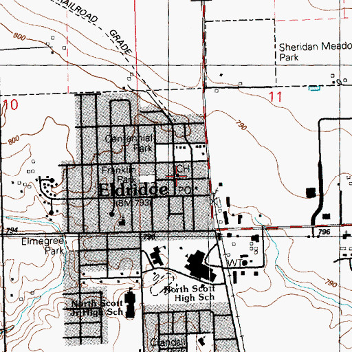 Topographic Map of Eldridge Police Department, IA