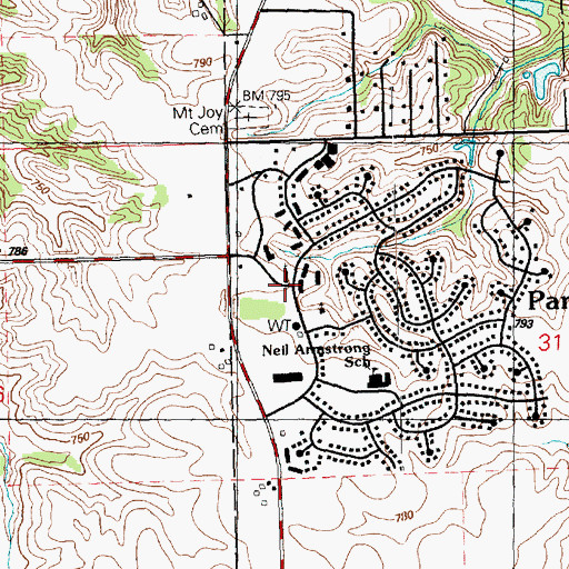 Topographic Map of New Hope United Methodist Church, IA