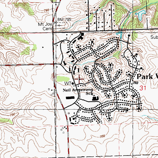 Topographic Map of Heritage Christian School, IA