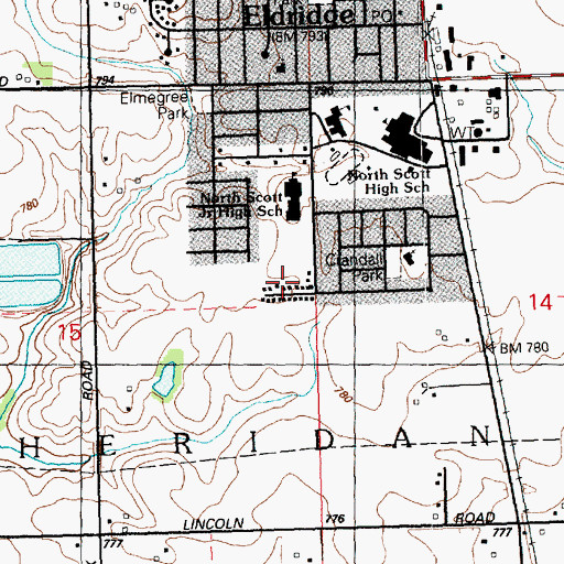 Topographic Map of Ewoldts Park, IA
