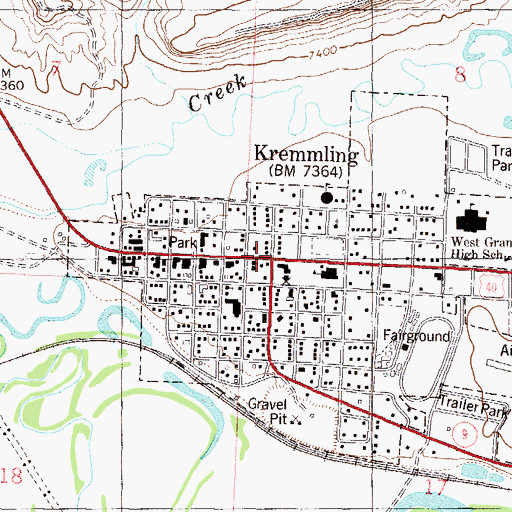 Topographic Map of Kremmling, CO