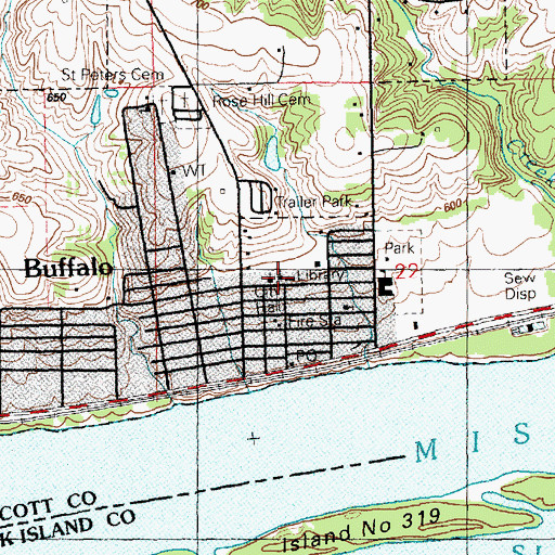 Topographic Map of Saint Peter Catholic Church, IA