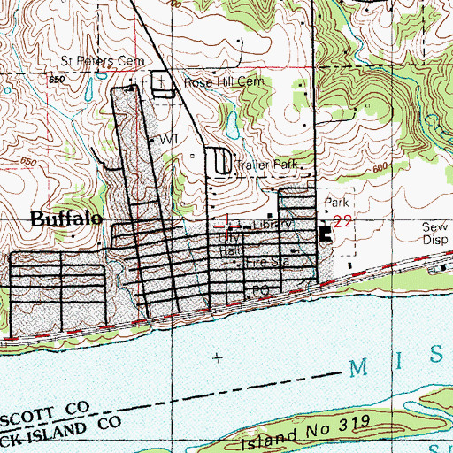 Topographic Map of Calvary Lutheran Church, IA