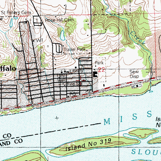 Topographic Map of Buffalo Friends Church, IA