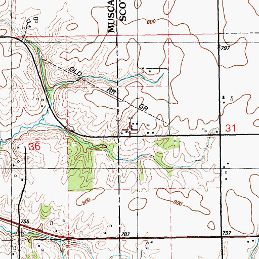 Topographic Map of Spirit of God Baptist Church, IA