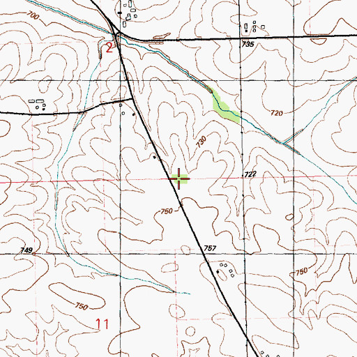 Topographic Map of Linn Grove Cemetery, IA