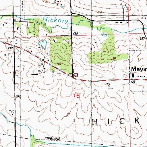 Topographic Map of O'Toole Cemetery, IA