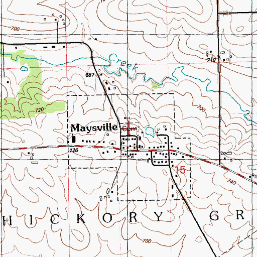 Topographic Map of Maysville Cemetery, IA