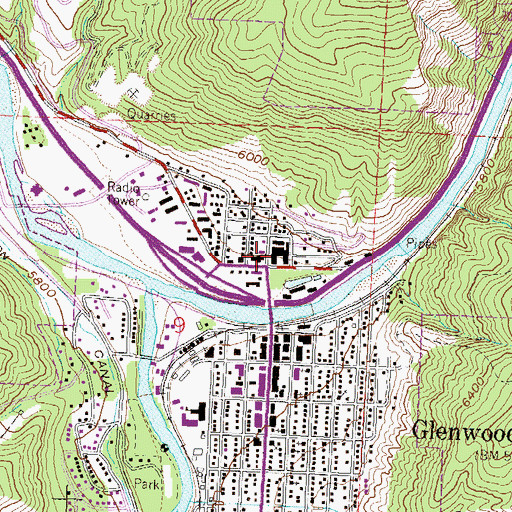 Topographic Map of Glenwood Springs, CO