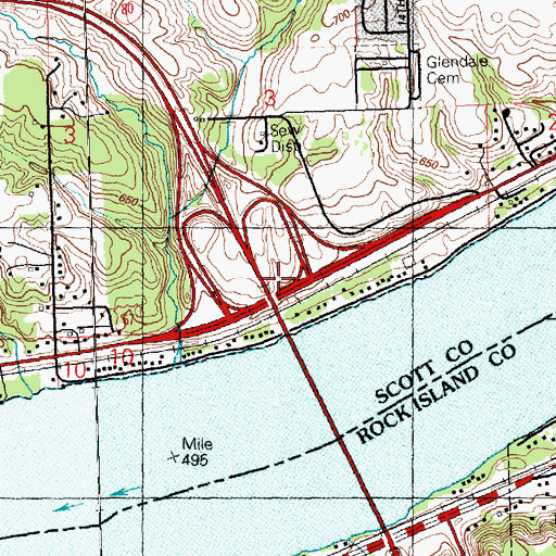 Topographic Map of Interchange 306, IA