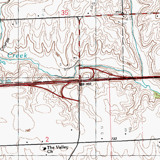 Topographic Map of Interchange 301, IA