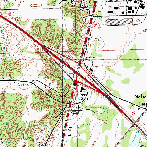 Topographic Map of Interchange 8, IA