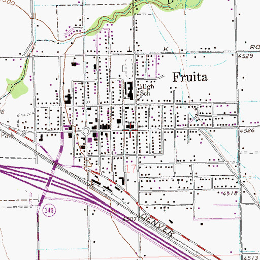 Topographic Map of Fruita, CO